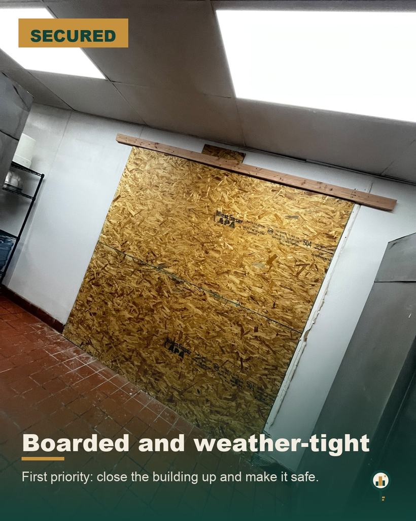 Vehicle impact repair on an occupied restaurant — slide 5