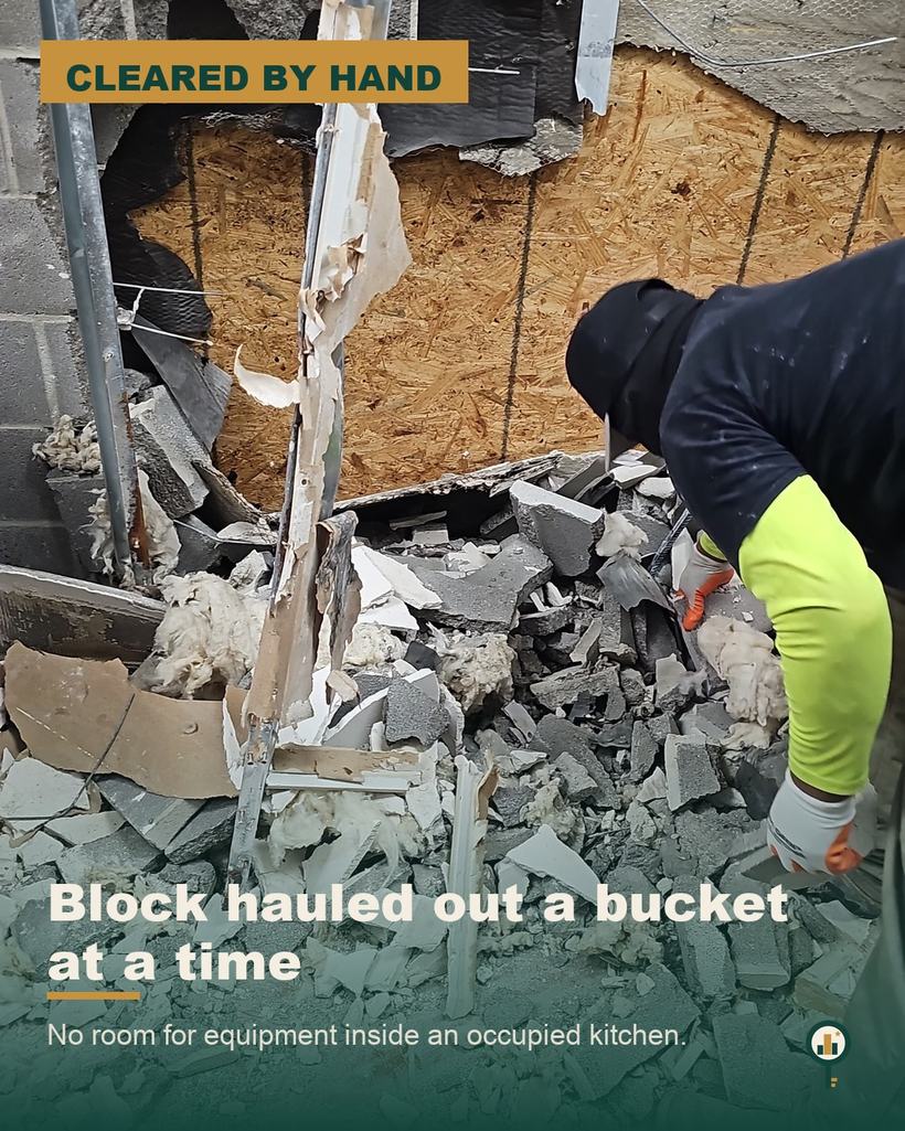 Vehicle impact repair on an occupied restaurant — slide 7