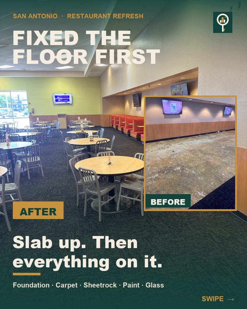 Restaurant slab repair and refresh — slide 1